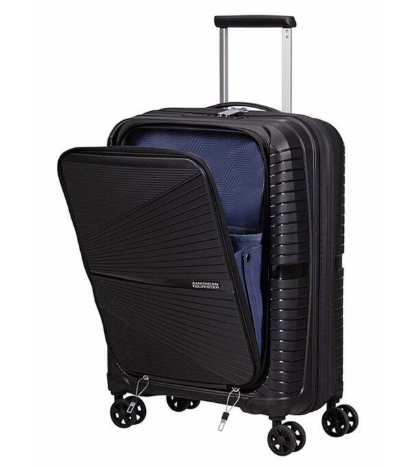 American Tourister Airconic 55 cm 4 Wheel Front Loading Carry-On Spinner - Onyx Black