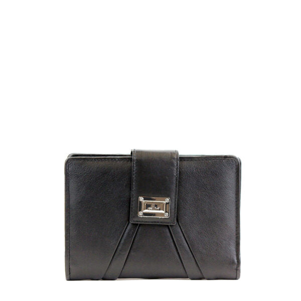 Cellini Assen large Trifold Ladies Leather Purse/Wallet-Black
