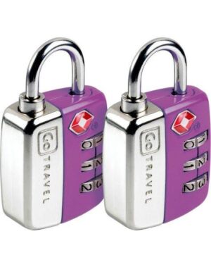 Go Tsa Twin Pack Combination Lock Pink Travel Accessories