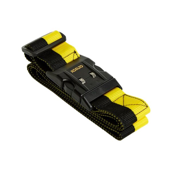 Korjo Deluxe Combination Lock Luggage Strap Yellow/black Travel Accessories