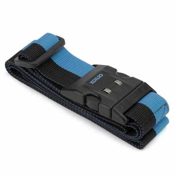 Korjo Deluxe Combination Lock Luggage Strap Black/blue Travel Accessories